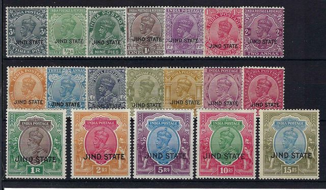 Image of Indian Convention States ~ Jind SG 84/102 MM British Commonwealth Stamp